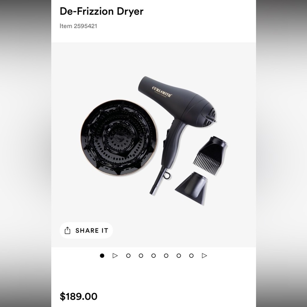 Brand New Curlsmith De-Frizzion Hair Dryer